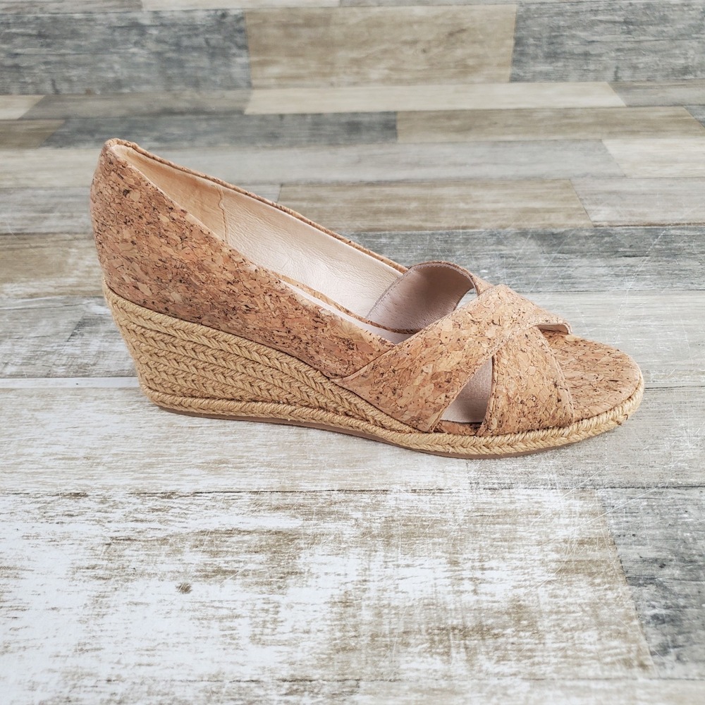 Jack Rogers Palmer Womens Espadrille Wedge Sandals Sz 8.5 M Cork Crisscross